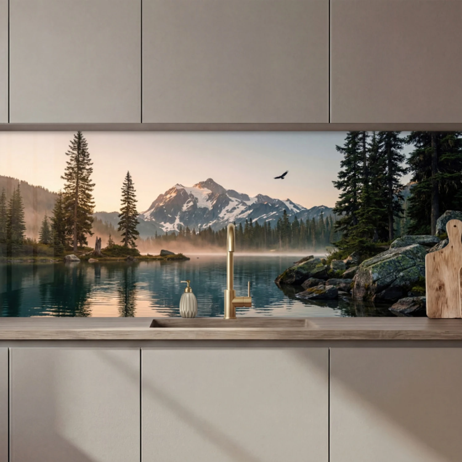 Bergen - Water - Bomen keuken achterwand 2 middel zz_3dshopping