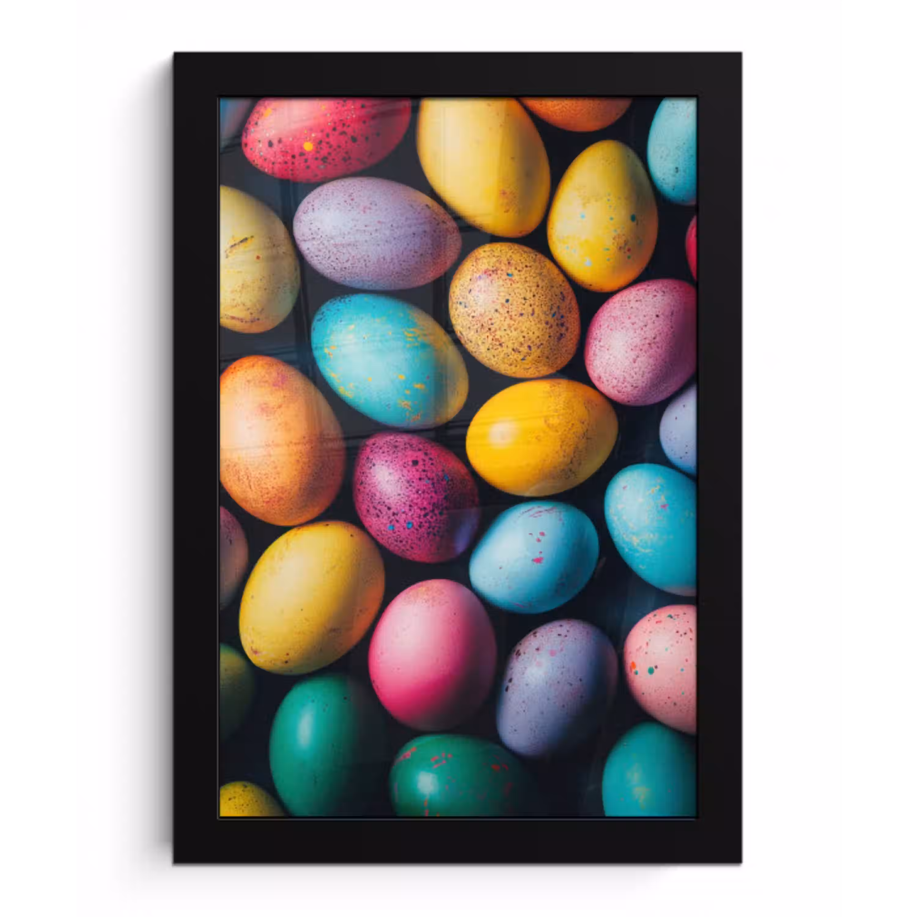 Kleurrijk - Paaseitjes - Spetters fotolijst zwart zonder passe partout klein -3d
