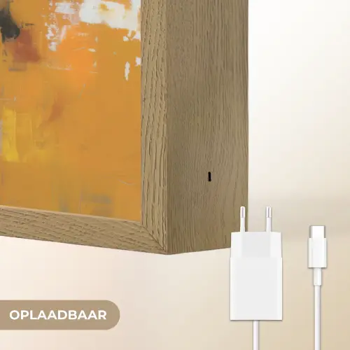 Vrouw - Ogen - Penseelstreken - Geel Light Box met batterij (Wandlamp) middel -USP_websiteoplaadbaarNL