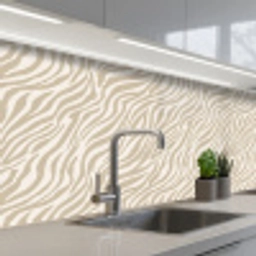 Zebra - Patroon - Beige keuken achterwand 2 middel 871 -3d_schuin