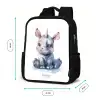 Baby neushoorn Rugzak - Zwart middel -productfoto_formaten