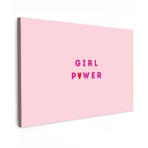 Girl power - Roze - Hartje canvas 2cm klein -z3d