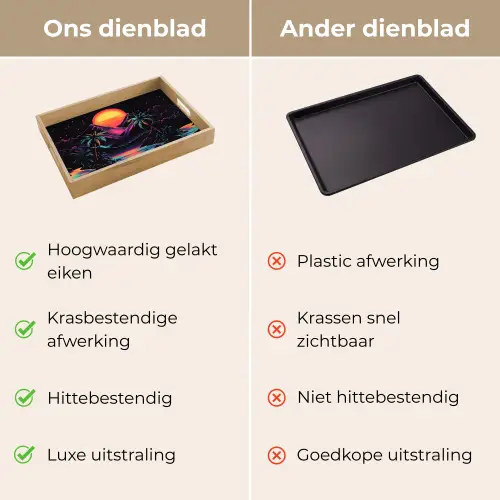 Palmbomen - Neonbergen - Sterrenhemel - Zon Dienblad Rechthoek middel -USP_VergelijkingNL