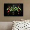 Chilipepers - Basilicum - Blaadjes - Rood canvas 2cm klein -sfeer3