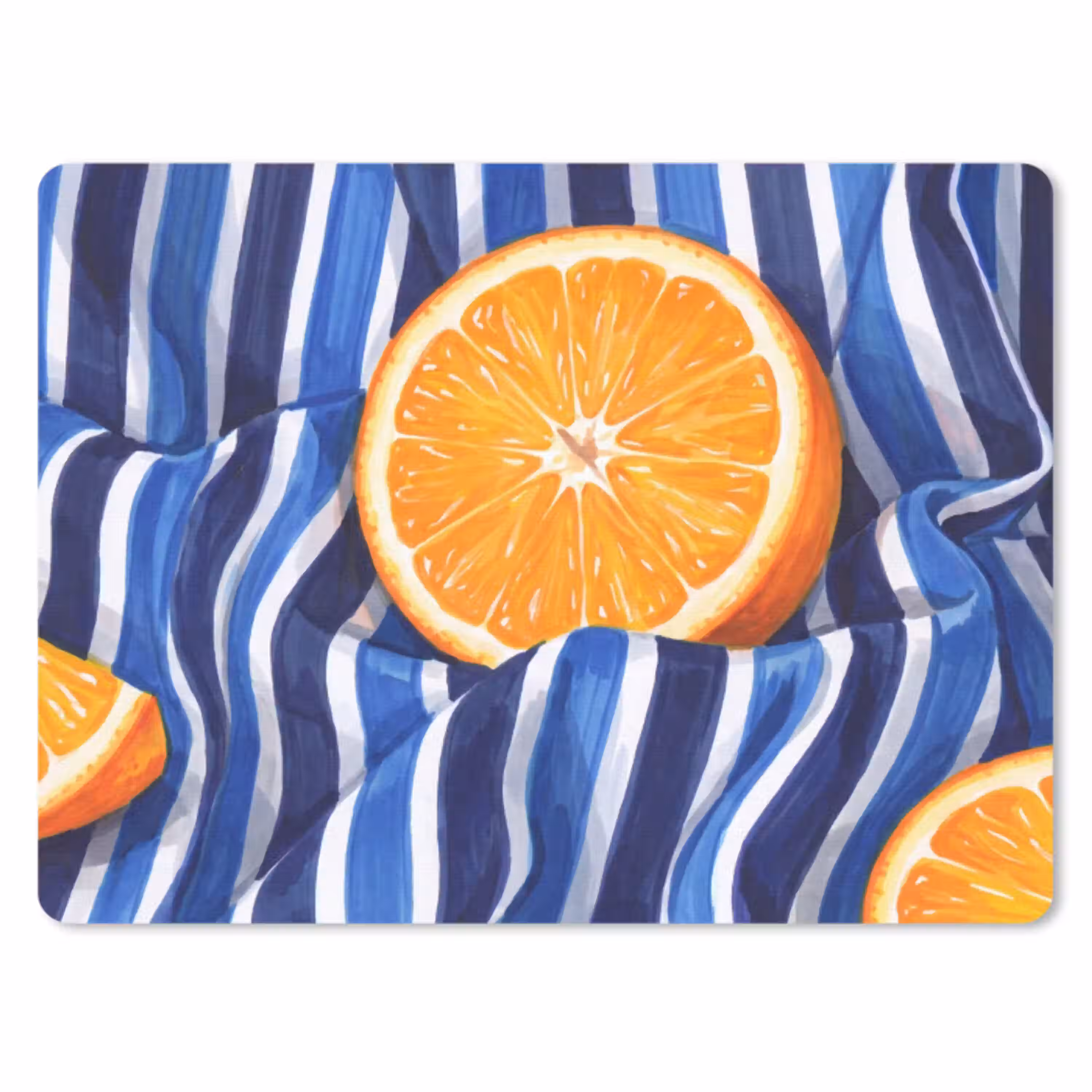 Eten - Fruit - Oranje muismat rubber klein -3d