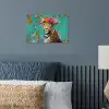 Luipaard - Bloemen - Kroon poster papier klein -sfeer2