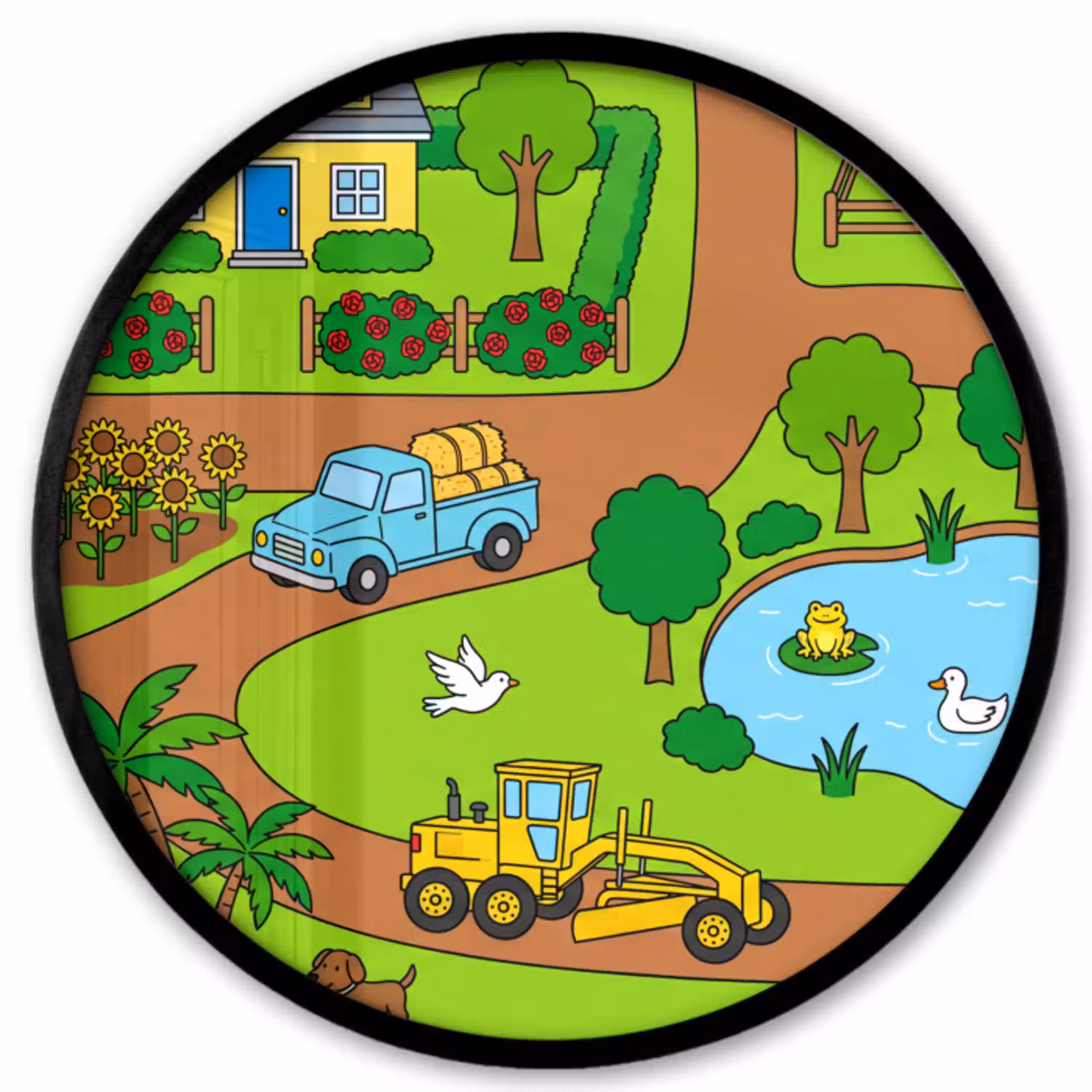 Platteland - Dieren - Cartoon Fotolijst rond zonder passe partout klein -3d