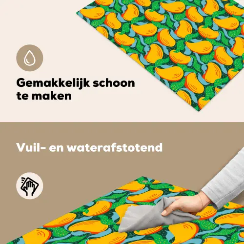 Mango - Patroon - Fruit - Bladeren Inductie beschemer met haakjes klein 777 -ky-schoon-nl