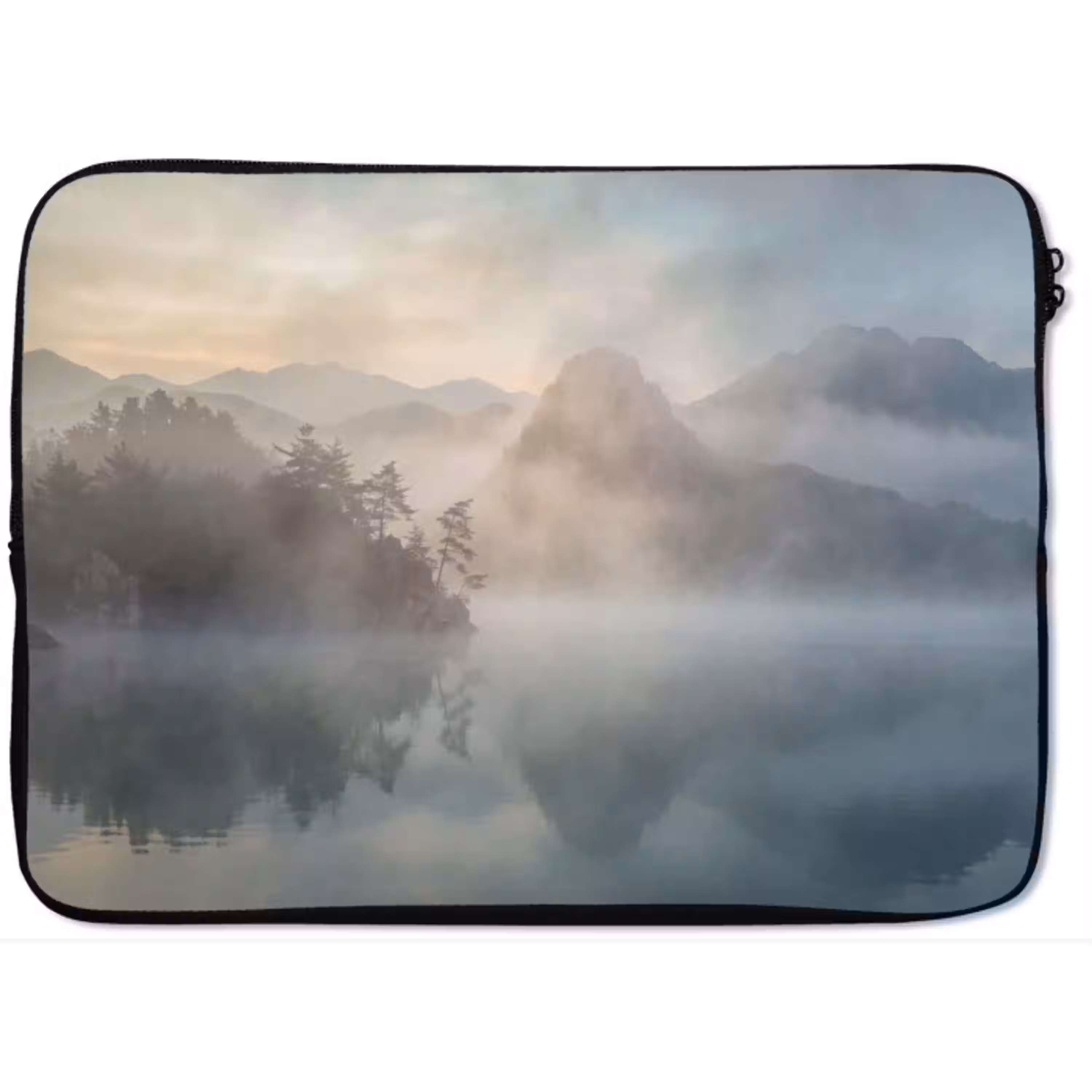 Landschap - Bergen - Mist - Water - Natuur laptophoes neopreen klein -zkaufland3dotto