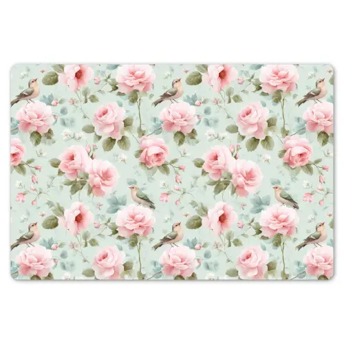 Rozen - Vogels - Pastel - Kleurrijk Placemat vinyl groot 368 -zzsfeer1_Kitchenyeah-website