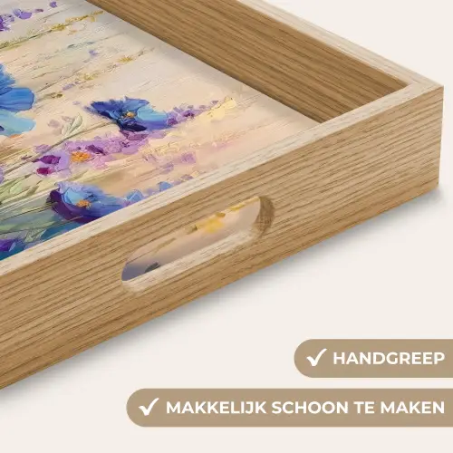 Zomers - Wilde bloemen - Penseelstreken Dienblad Rechthoek middel -USP_HandgreepNL