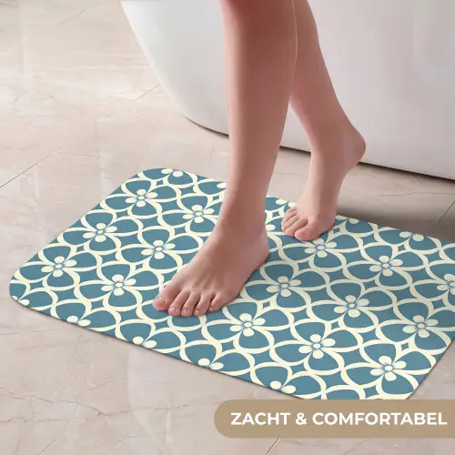 Patroon - Symmetrisch - Blauw Badmat klein 997 -USP_ZachtNL