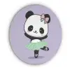 Panda - Paars - Sierlijk - Kawaii Akoestische PET Vilt - Rond klein -3d