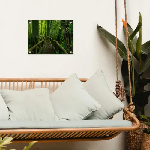 Jungle - Brug - Mos - Natuur - Tropisch tuinposter los doek klein -sfeer7