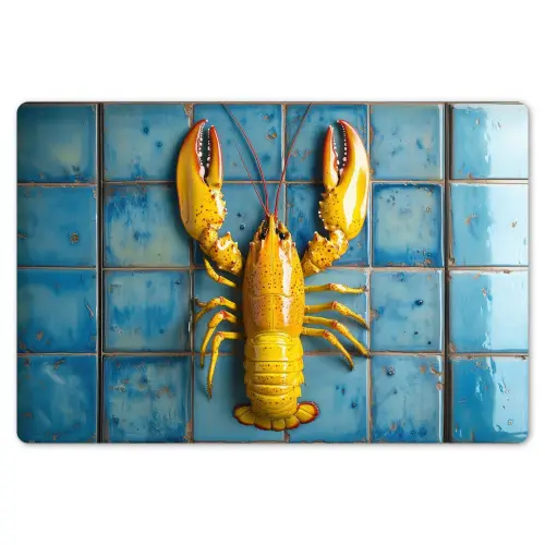 Kreeft - Geel - Blauw - Tegels Placemat vinyl groot -zzsfeer1_Kitchenyeah-website