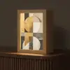 Abstract - Goud - Grijs - Vormen - Geometrisch Light Box met kabel (Tafellamp) klein -z3d_website