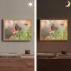 Bloemen - Vlinder - Natuur - Bloem Light Box met batterij (Wandlamp) middel -sfeer3