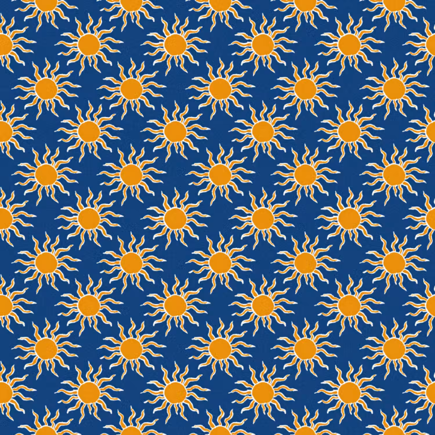 Behang - Zon - Patroon - Blauw