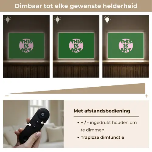Cirkel - Roze - Tekst - Art Light Box met batterij (Wandlamp) middel -USP_dimbaarNL