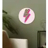 Stippen - Roze - Bliksem Wandcirkel kunststof plaat 5mm dik klein -sfeer3