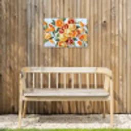 Schijfjes - Fruit - Oranje - Mozaïek Tuinposter op houten frame 2 cm dik klein -sfeer4