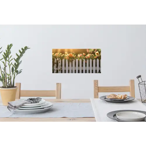 Rozen - Hek - Zonlicht Muursticker klein -eettafel