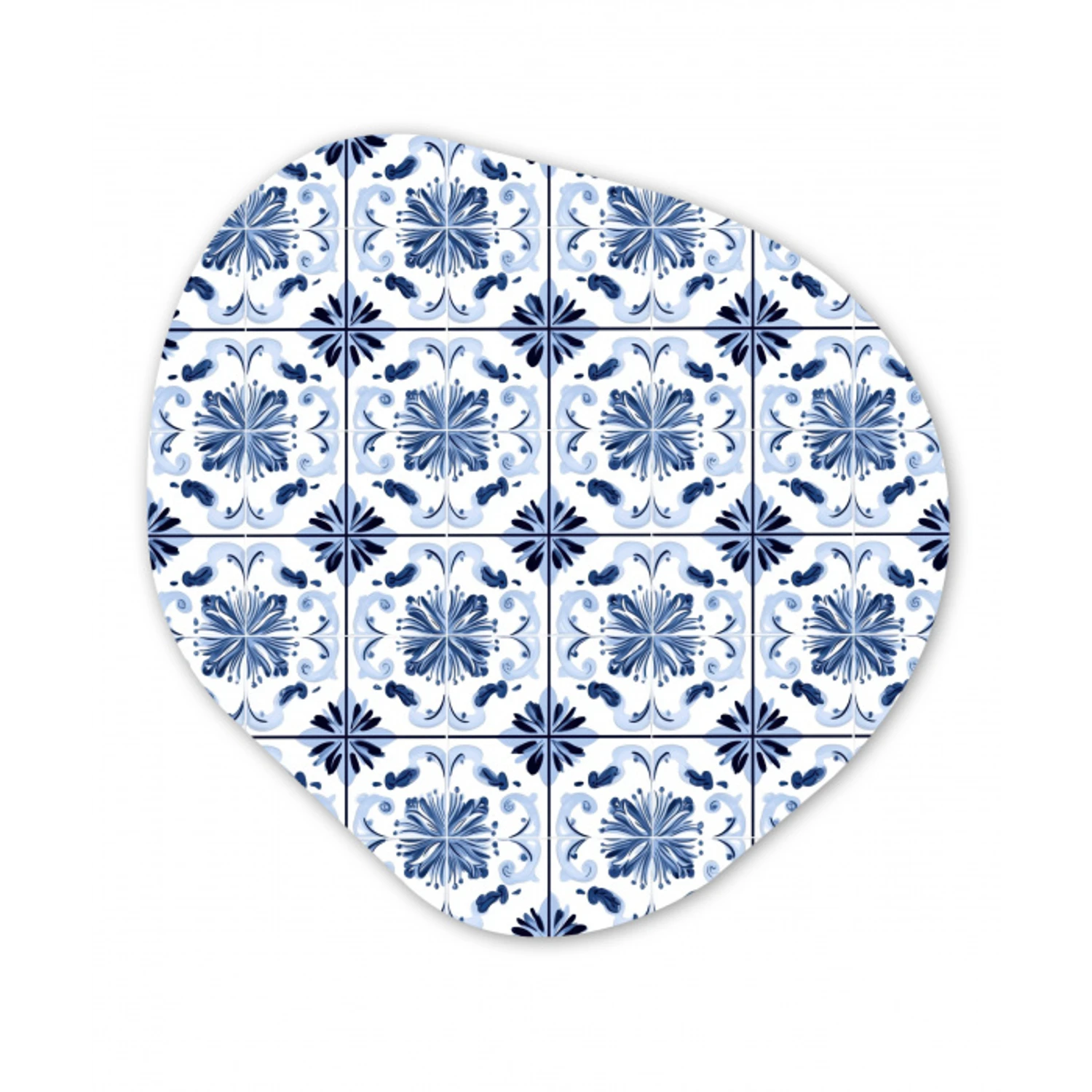 Patroon - Tegel - Blauw Wandcirkel Organisch Forex 3mm klein 629 -3d