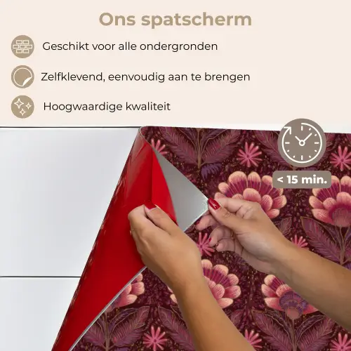 Bloemen - Waaier - Paars keuken achterwand spatscherm klein 900 -spatscherm_NL