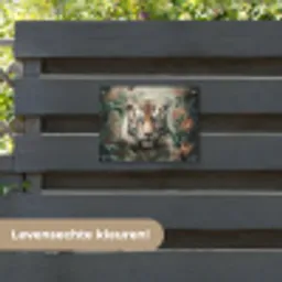 Tijger - Vlinders - Dieren - Jungle - Bloemen tuinposter los doek klein -sfeer3