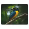 Vogel - Tak - Geel - Bladeren muismat rubber klein -3d