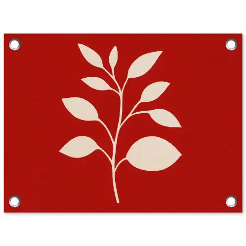 Silhouet - Bladeren - Tak tuinposter los doek klein -3d