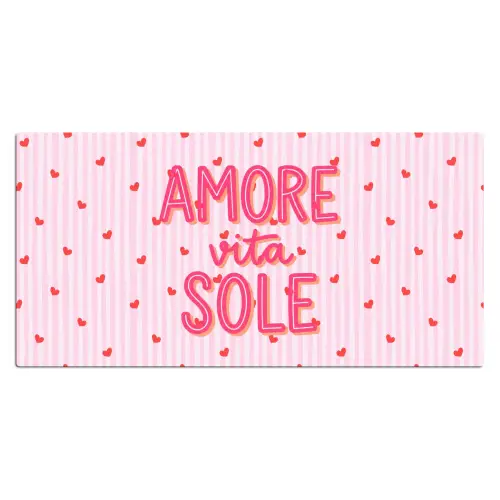Amore vita sole - Roze - Hartjes Muismat XXL klein -3d_leeg