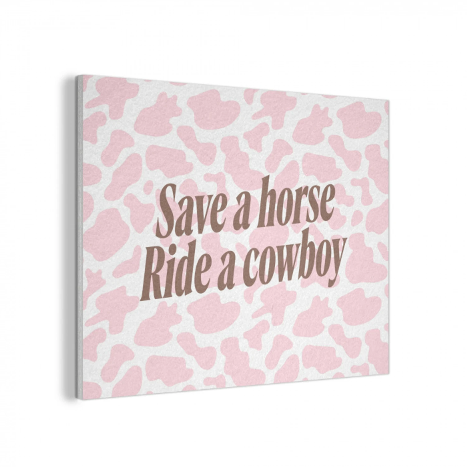 Koeienprint - Roze - Cowboy - Horse PET vilt klein -3d