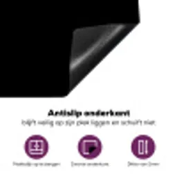 Effen Zwart Inductie beschermer vinyl 3mm klein -zzzzzzz-cc-onderkant