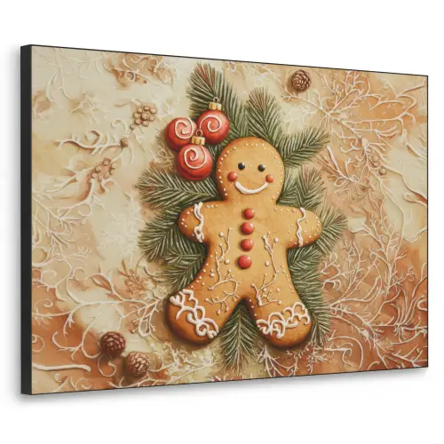 Kerstmis - Koekje - Poppetje - Speculaas Textielframe zwart klein -3d