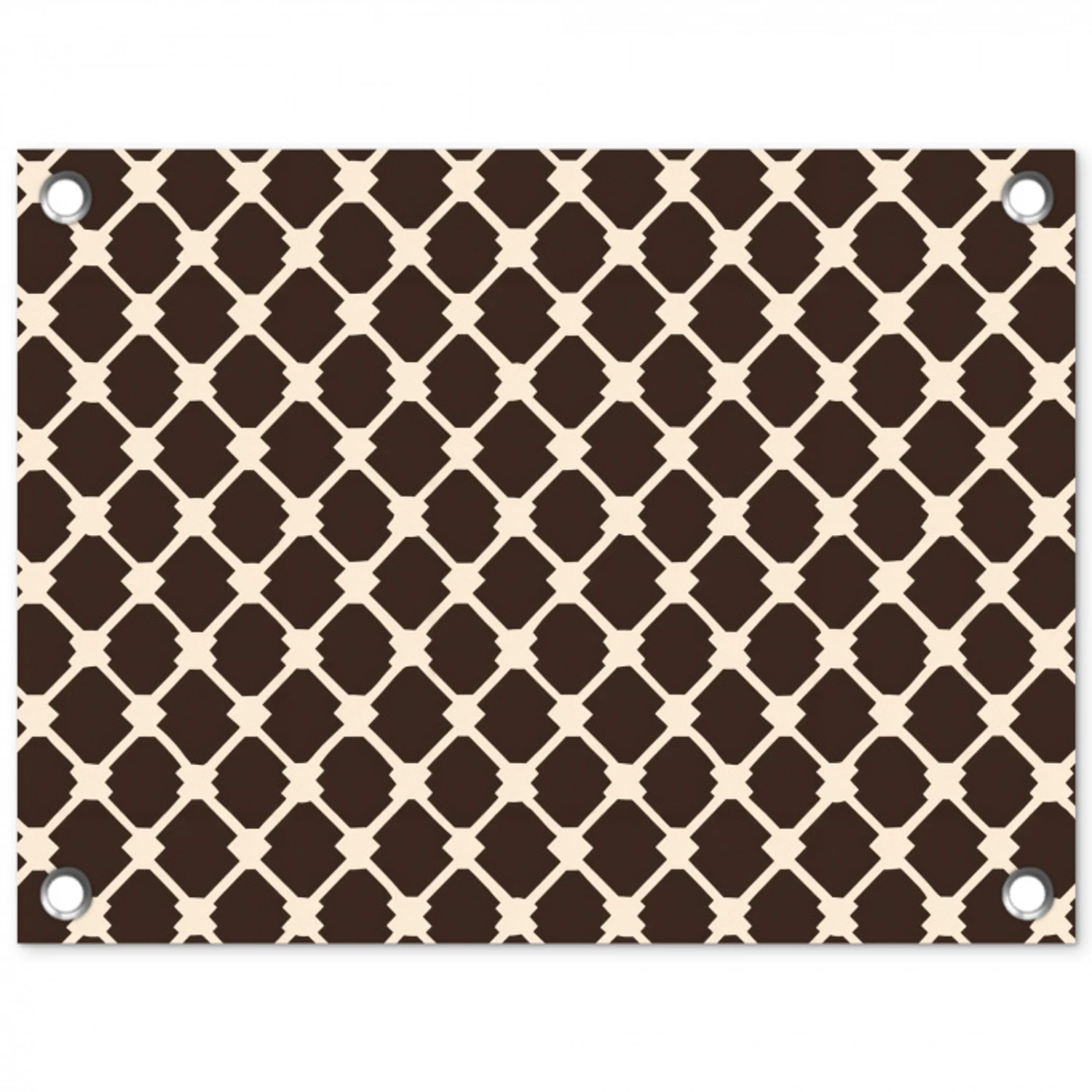 Bruin - Ruitpatroon - Geometrisch tuinposter los doek klein 239 -3d