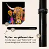 Schotse Hooglander - Graffiti - Kleurrijk - Bloem - Dieren Inductie beschermer vinyl 3mm middel -zzzzzzz-induclip_FR