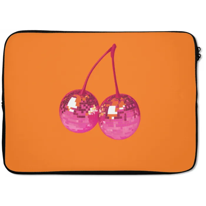 Discoballen - Kers - Spiegels - Roze laptophoes neopreen klein -zkaufland3dotto