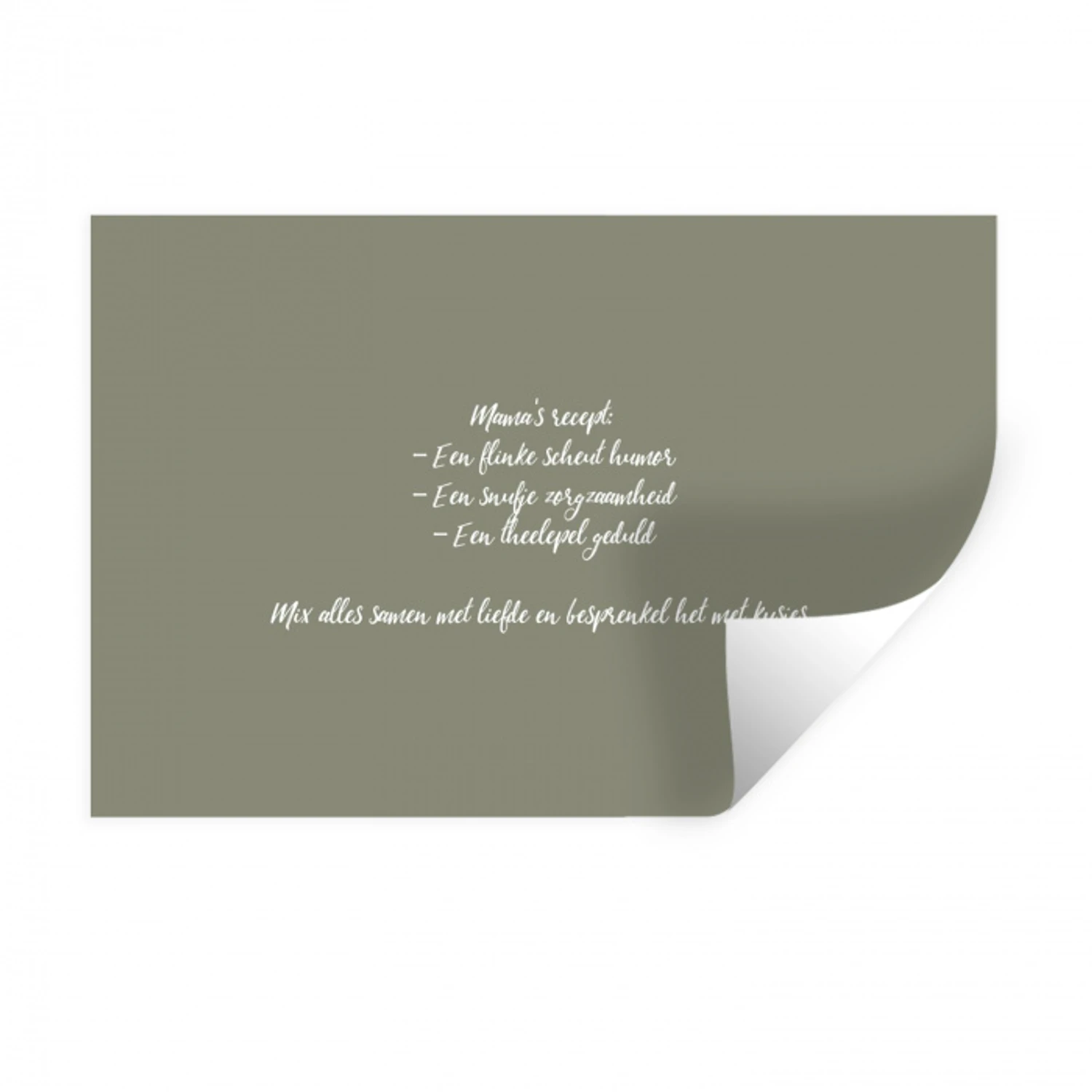 Quotes - Ma - Spreuken - Mama's recept - Koken Muursticker klein -3d