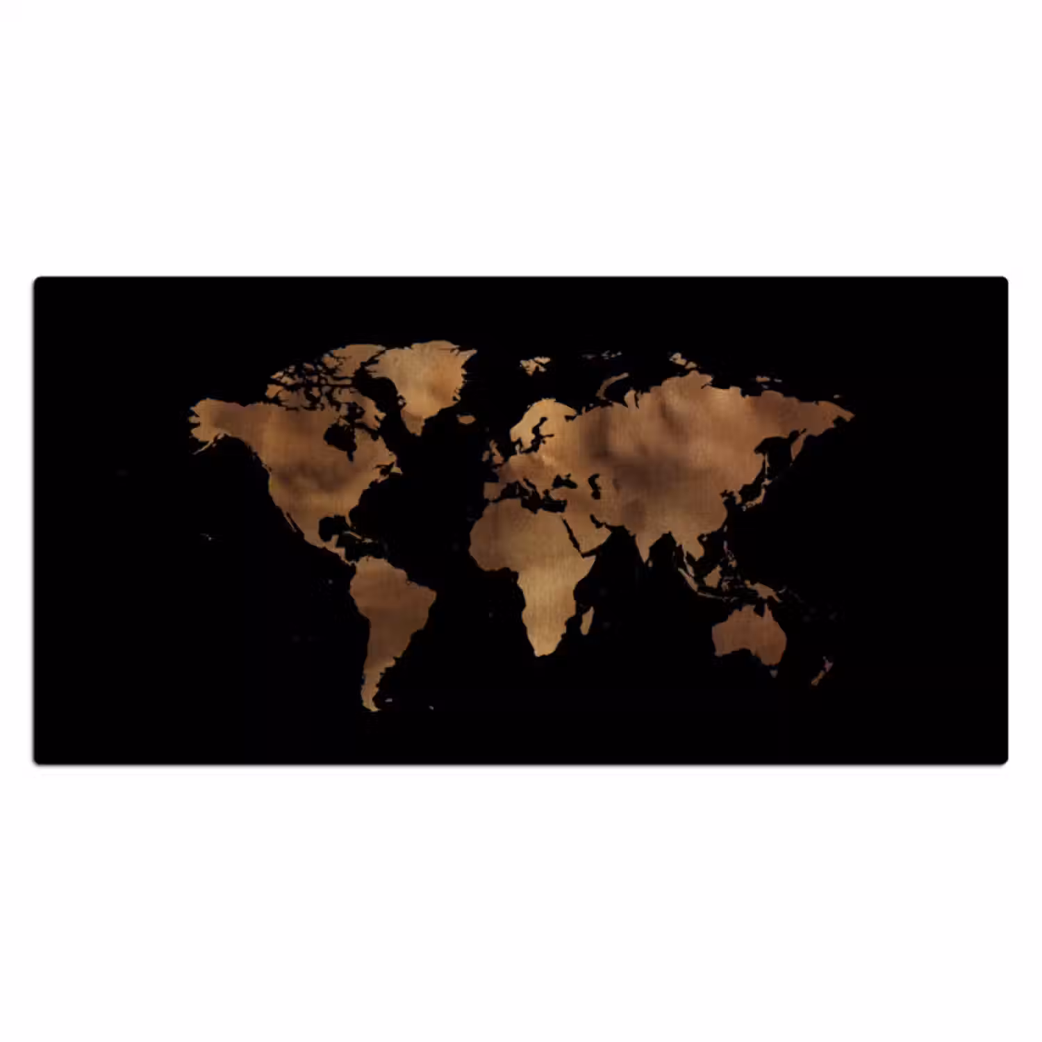 Bureau onderlegger - Wereldkaart - Leer - Bruin