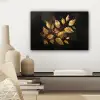 Gouden Bladeren op Donkere Achtergrond canvas 2cm klein -sfeer6