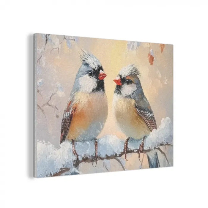 Vogels - Tak - Winter - Sneeuw PET vilt klein -3d