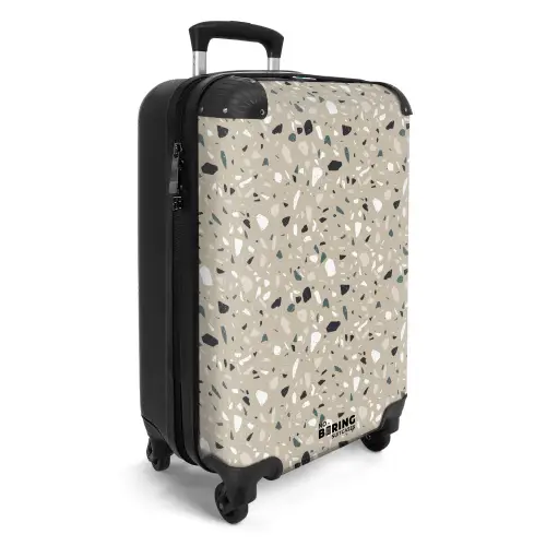 Terrazzo patroon kleurrijk grijs groen NBS - Handbagage koffer - Kinderen Unisex middel -productfoto_3d
