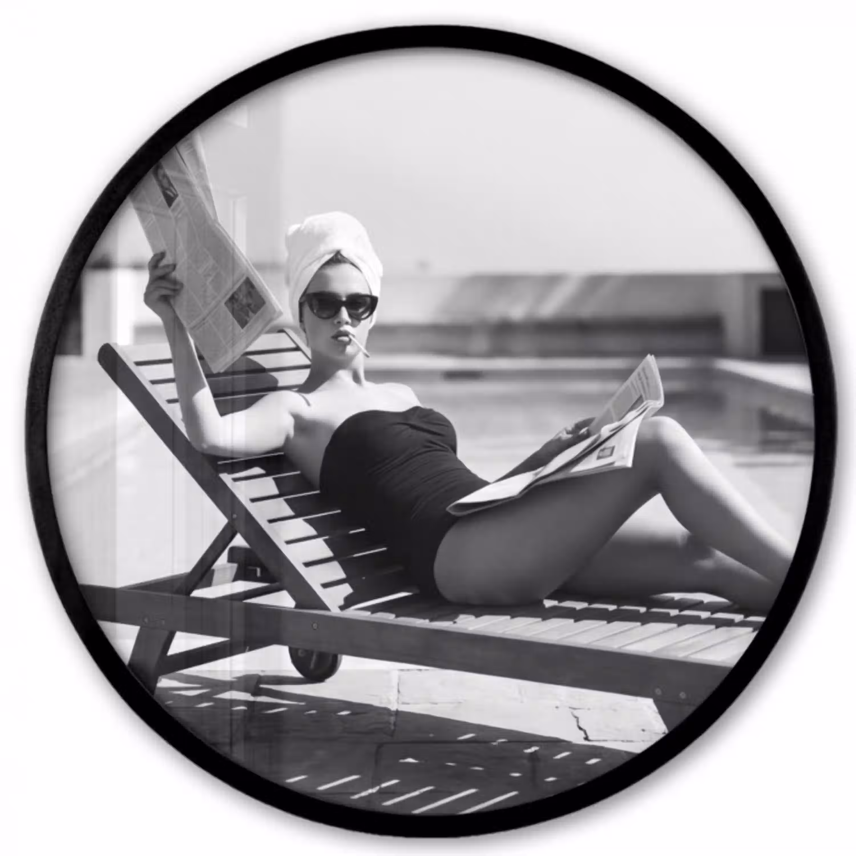 Glamour - Modern - Zwart - Wit Fotolijst rond zonder passe partout klein -3d