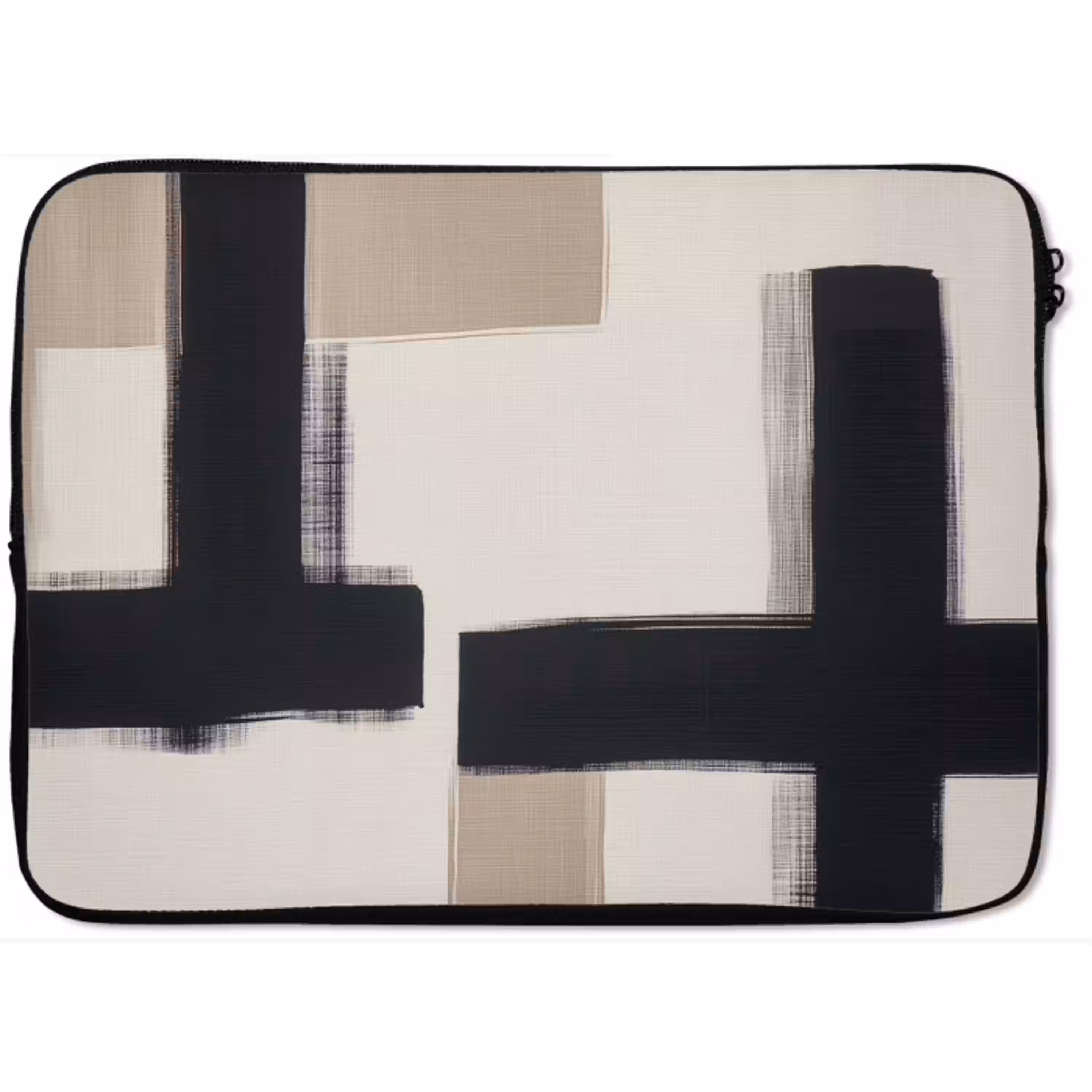 Zwart - Abstract - Japandi laptophoes neopreen klein -zkaufland3dotto