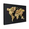 Wereldkaart - Pasta - Zwart Tuinposter op houten frame 2 cm dik klein -3d