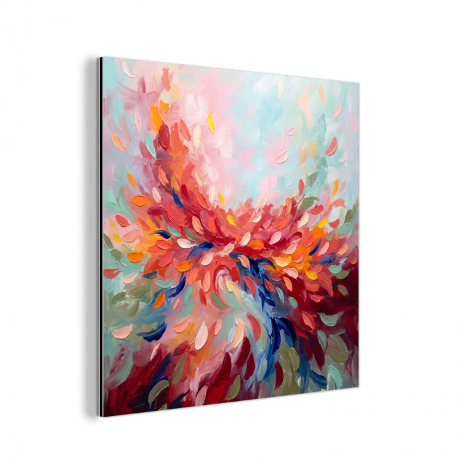 Bloemen - Abstract - Kunst - Modern aluminium wit klein -3d
