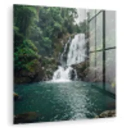 Waterfall - Forest - Nature - Greenkhgyguyg plexiglas 5mm klein -zzzproduct_nieuw