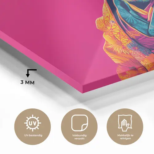 Kameel - Bloemen - Kimono - Waaiers plexiglas 5mm klein -sfeer2