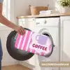 More coffee - Roze - Paars - Strepen - Mok Badmat klein -USP_WasbaarNL